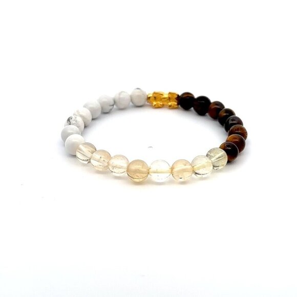 18K Gold Dragon Pixiu Piyao Lucky Charm Bracelet Zodiac Signs Gemini Gemstones 6 - Picture 3 of 5